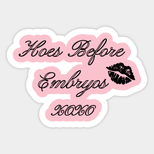 Hoes Before Embryos Sticker